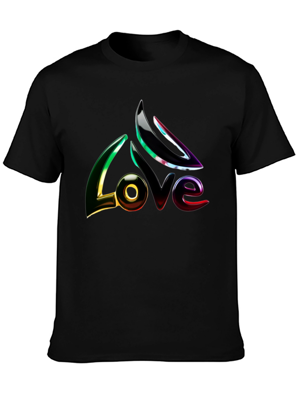 Mens Black LOVE Graphic Tee