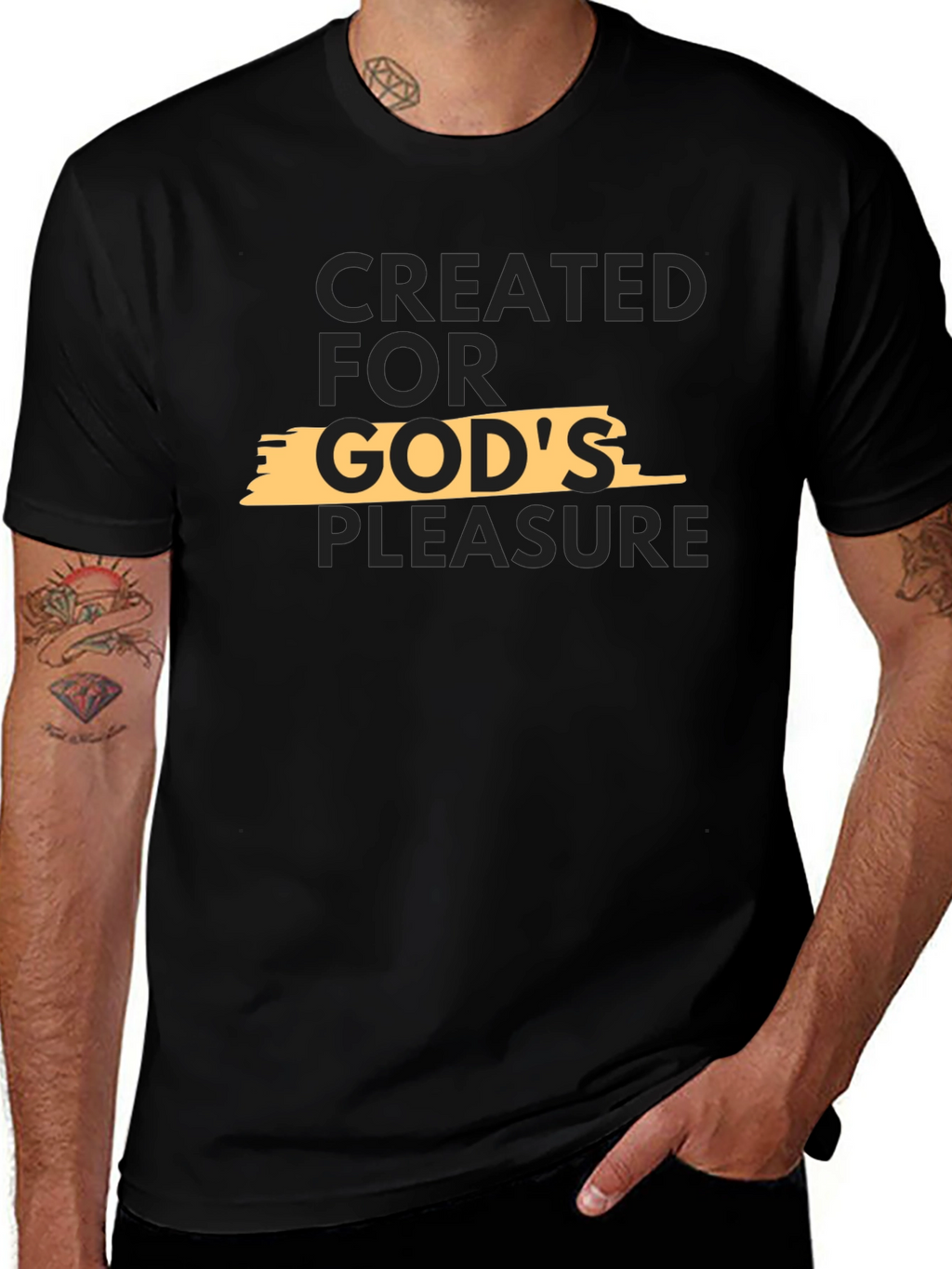 Created for Gods Pleasure Black T-Shirt