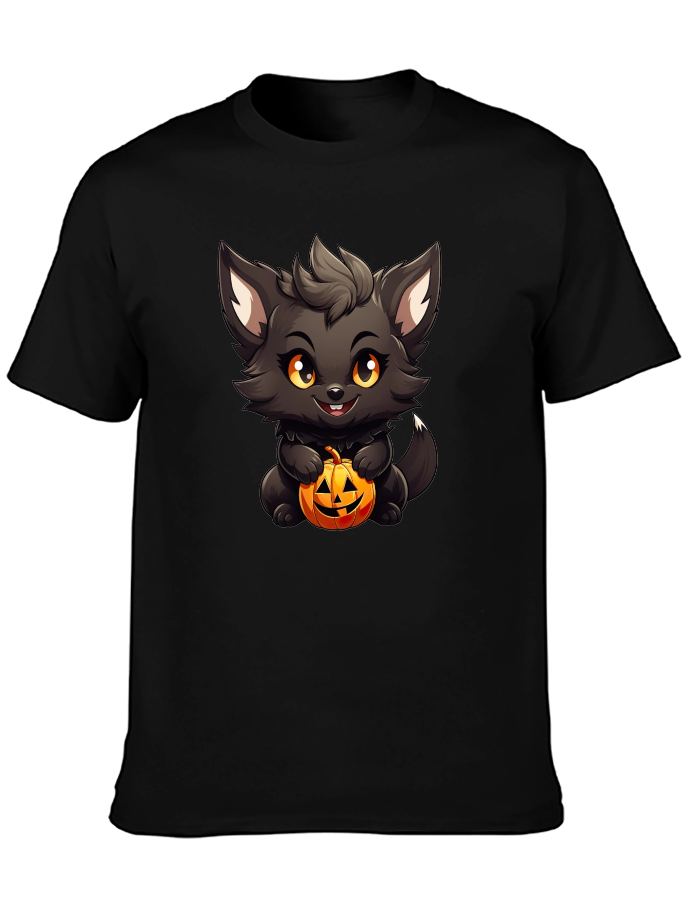 Halloween Kitten Black T-Shirt