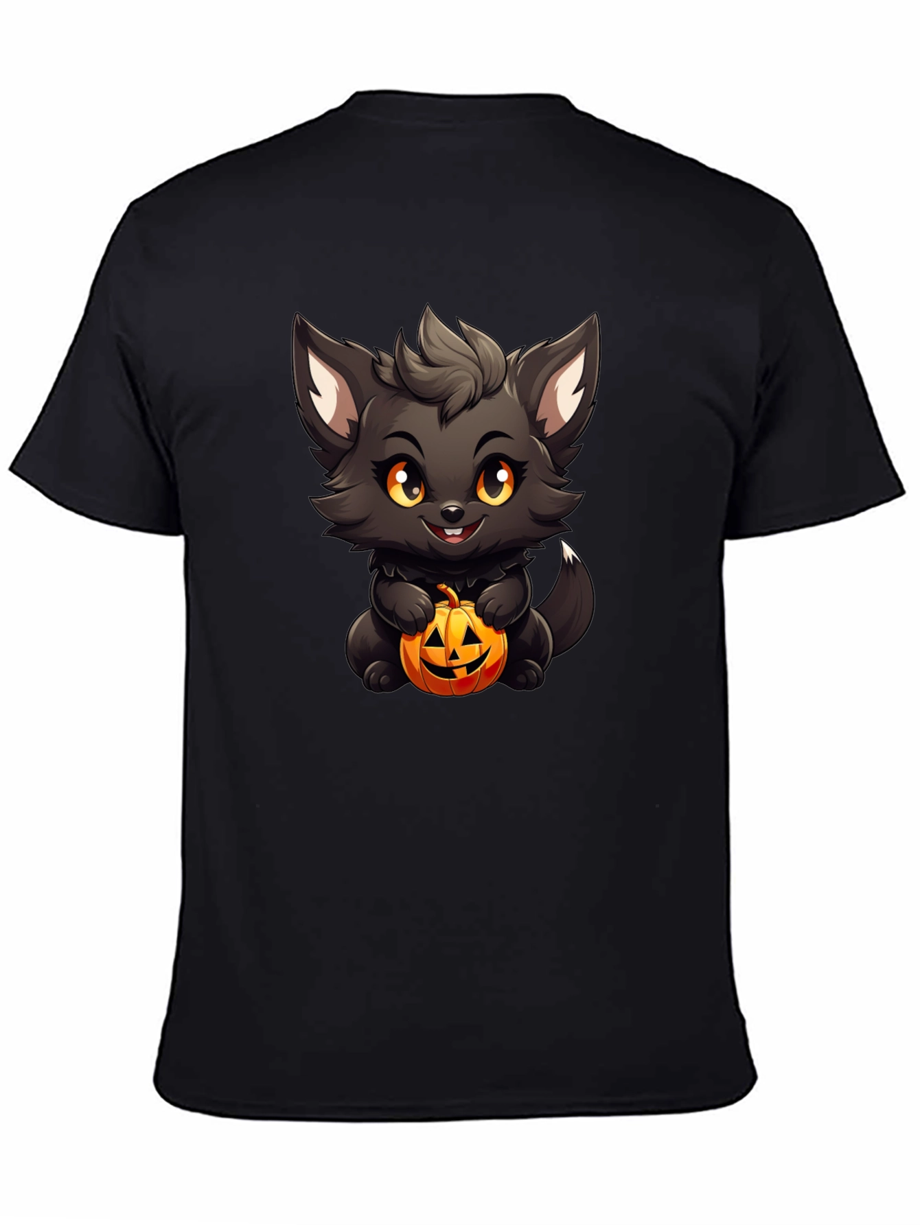 Halloween Kitten Black T-Shirt