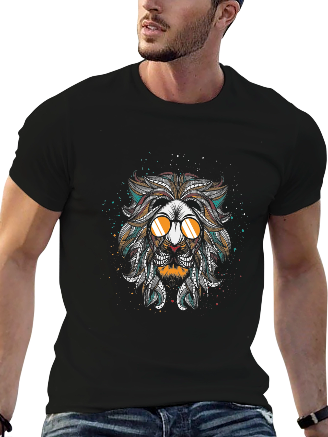 Cool Lion Graphic Black T-Shirt