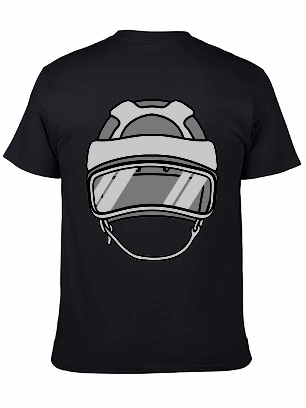 Cool Hockey Helmet Graphic Tee - Black