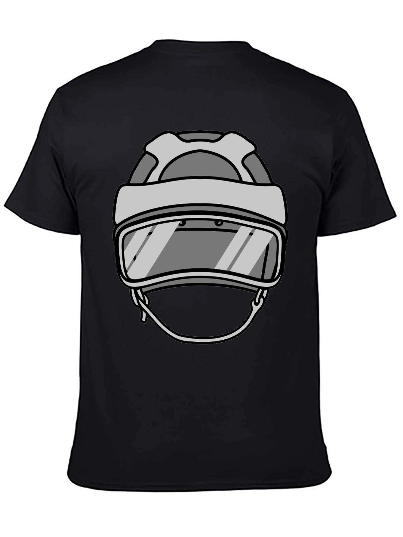 Cool Hockey Helmet Graphic Tee - Black