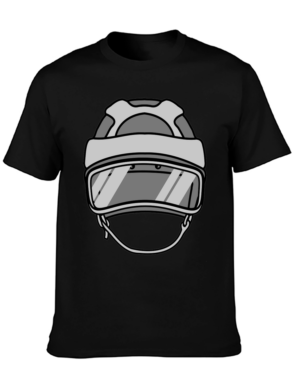 Cool Hockey Helmet Graphic Tee - Black