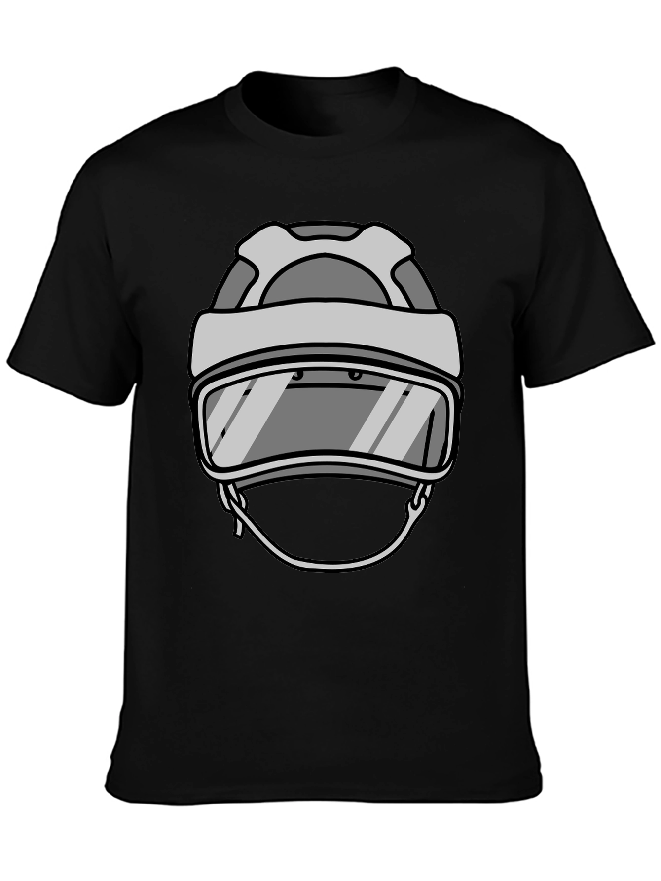 Cool Hockey Helmet Graphic Tee - Black