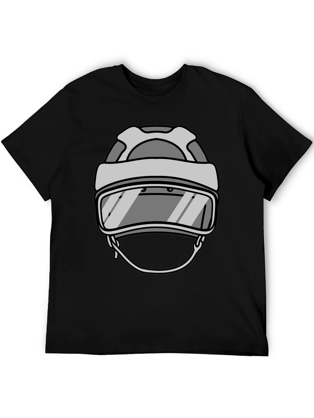 Cool Hockey Helmet Graphic Tee - Black
