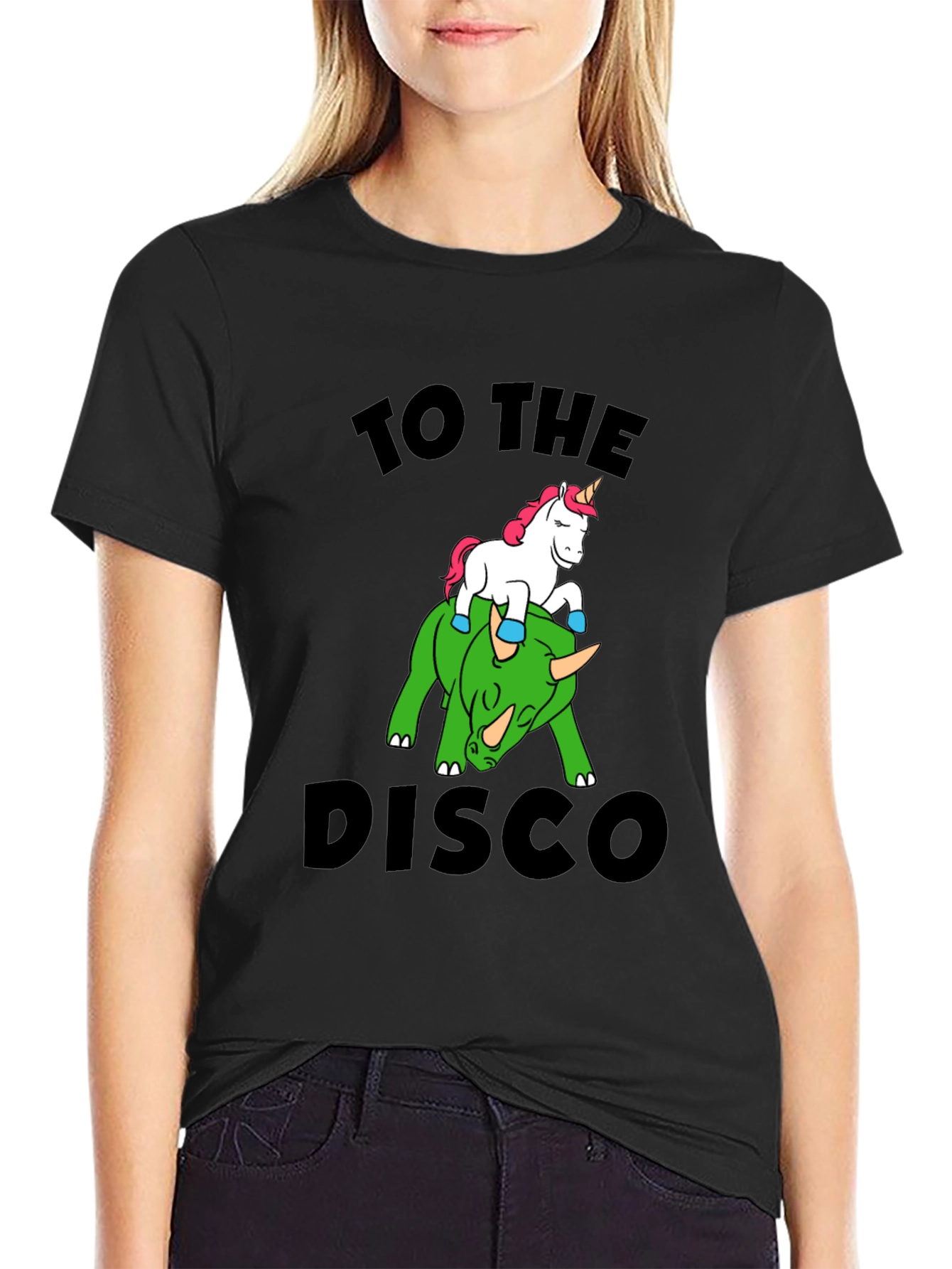 Unicorn Riding Dino T-Shirt - To the Disco