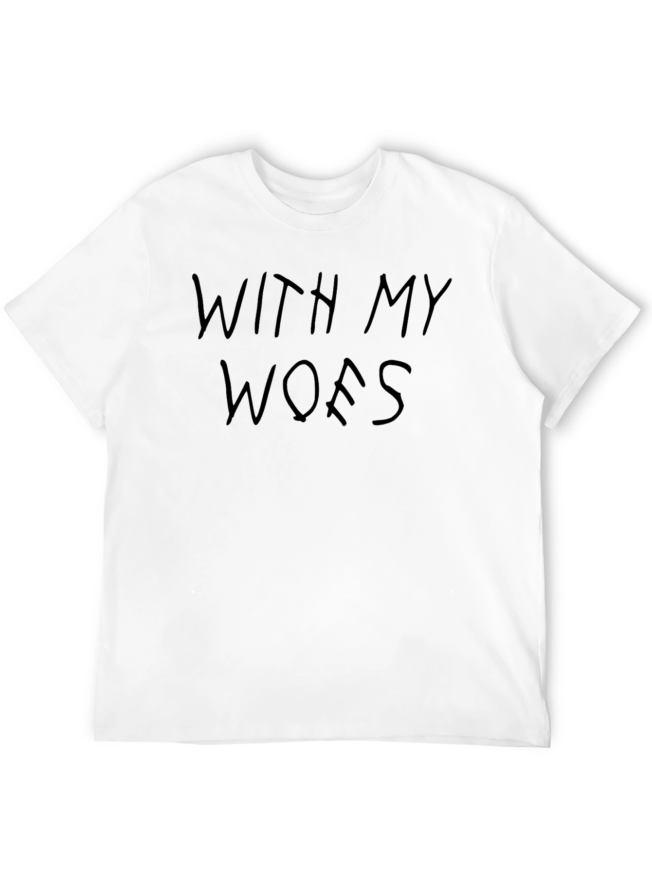With My Woes Black Graphic Tee