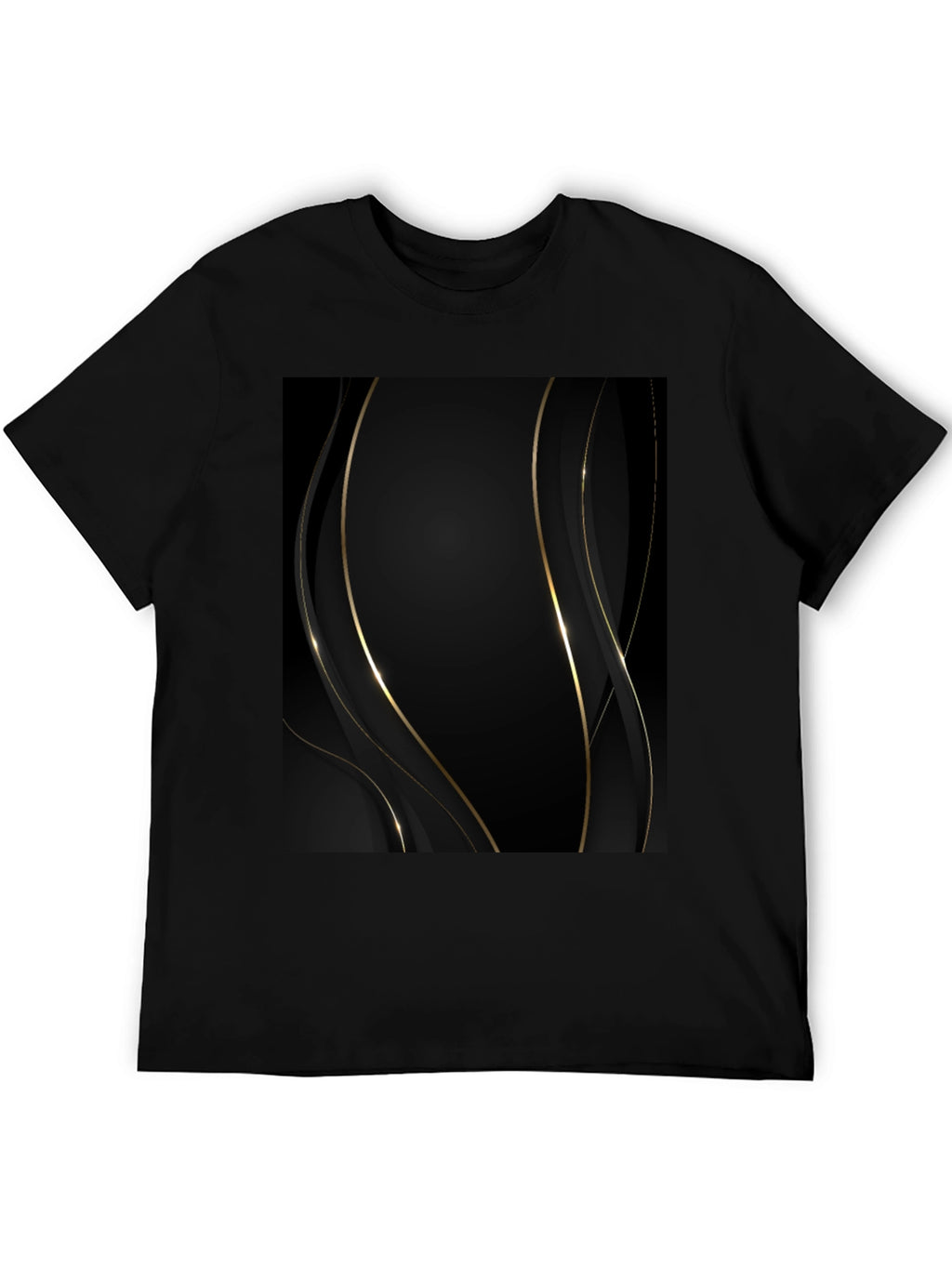 Elegant Black & Gold Abstract T-Shirt