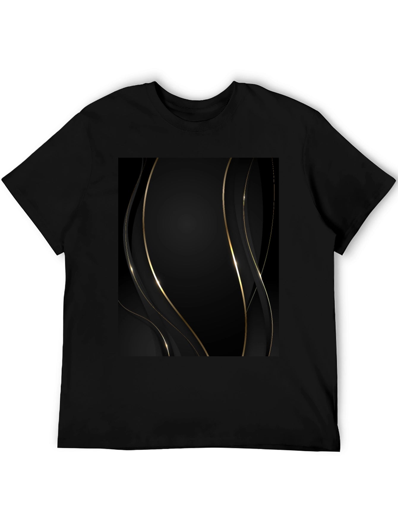 Elegant Black & Gold Abstract T-Shirt