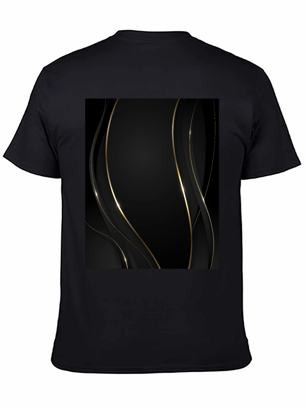 Elegant Black & Gold Abstract T-Shirt