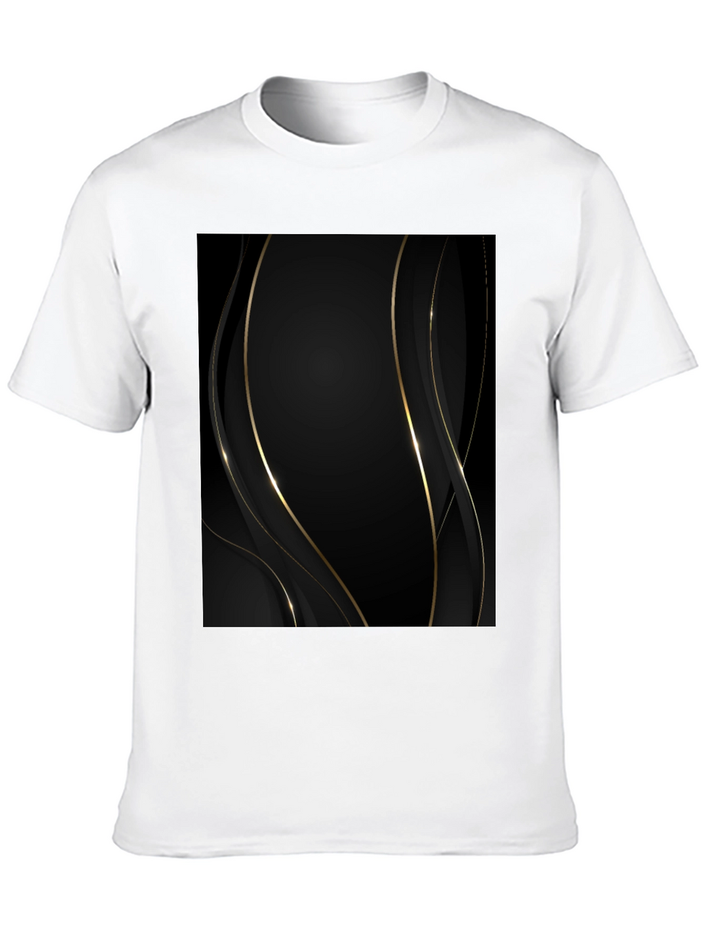 Elegant Black & Gold Abstract T-Shirt