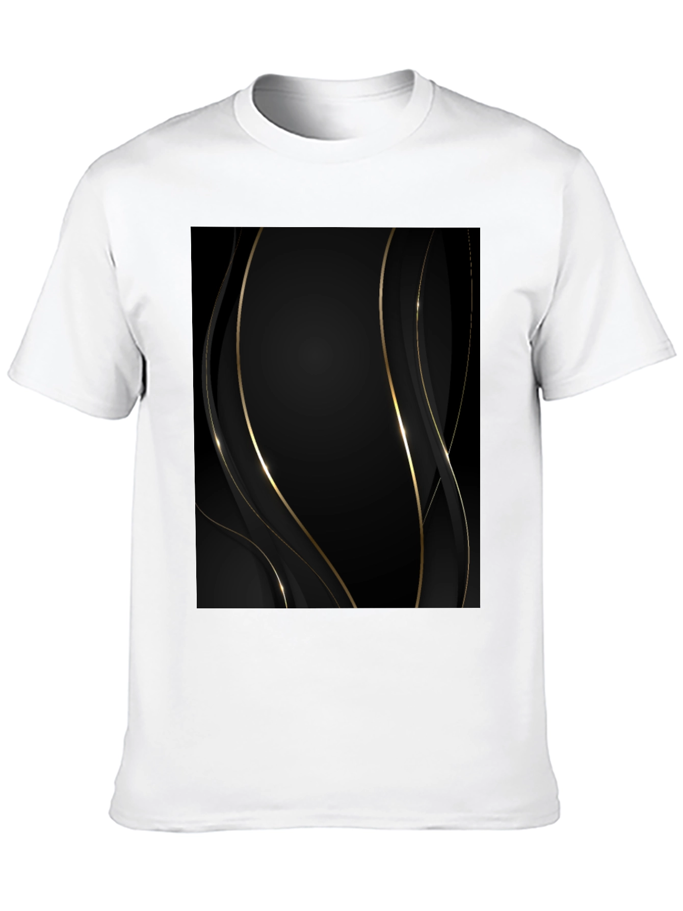 Elegant Black & Gold Abstract T-Shirt