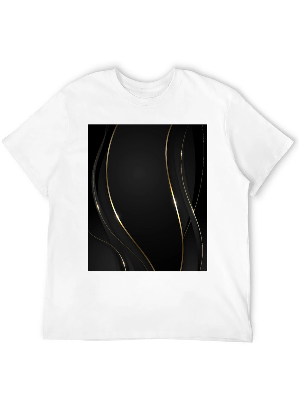 Elegant Black & Gold Abstract T-Shirt