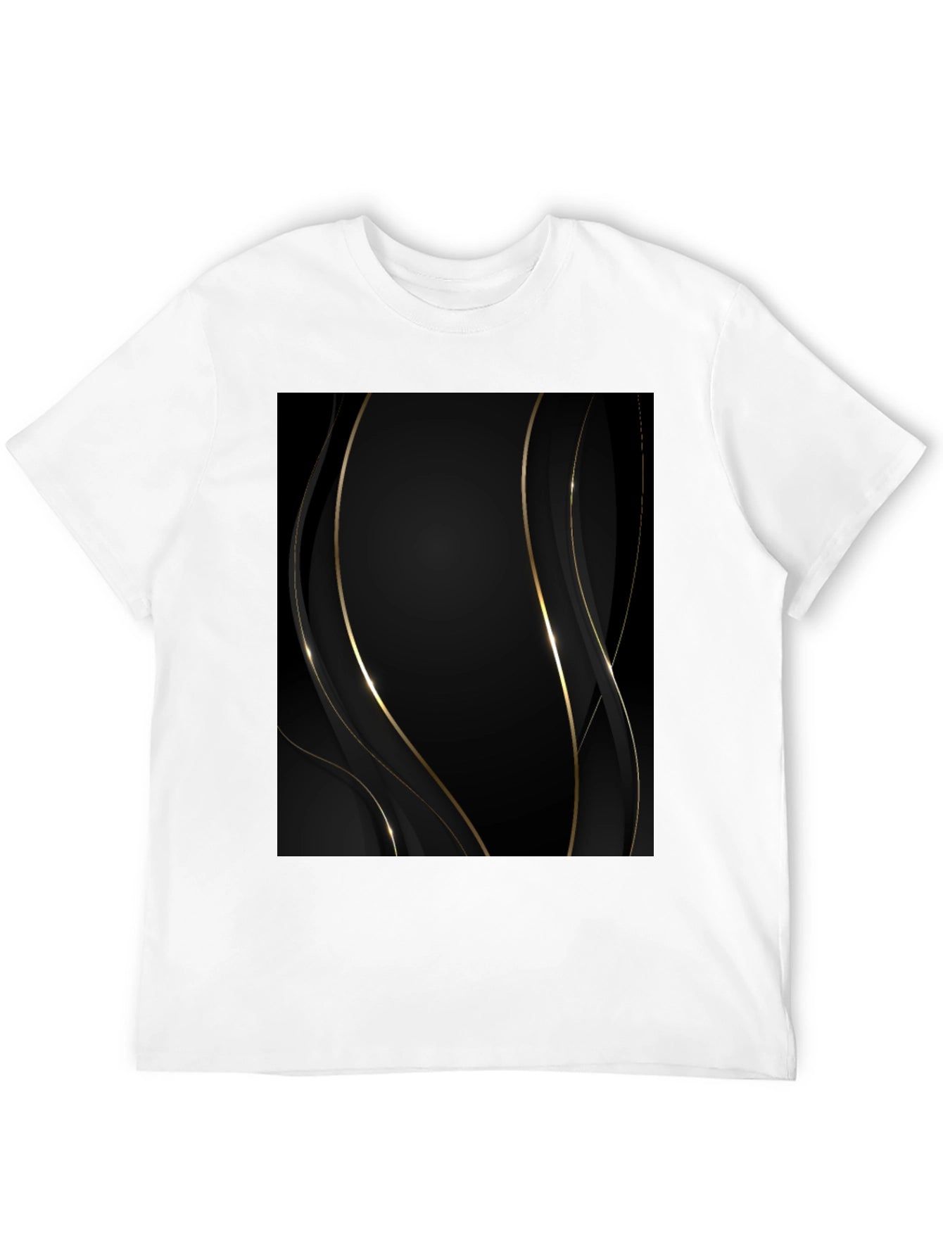 Elegant Black & Gold Abstract T-Shirt