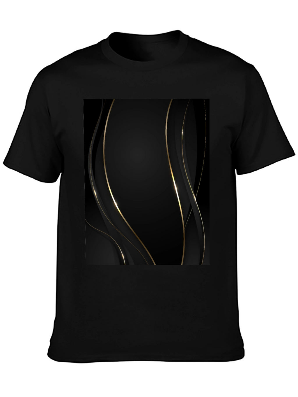 Elegant Black & Gold Abstract T-Shirt