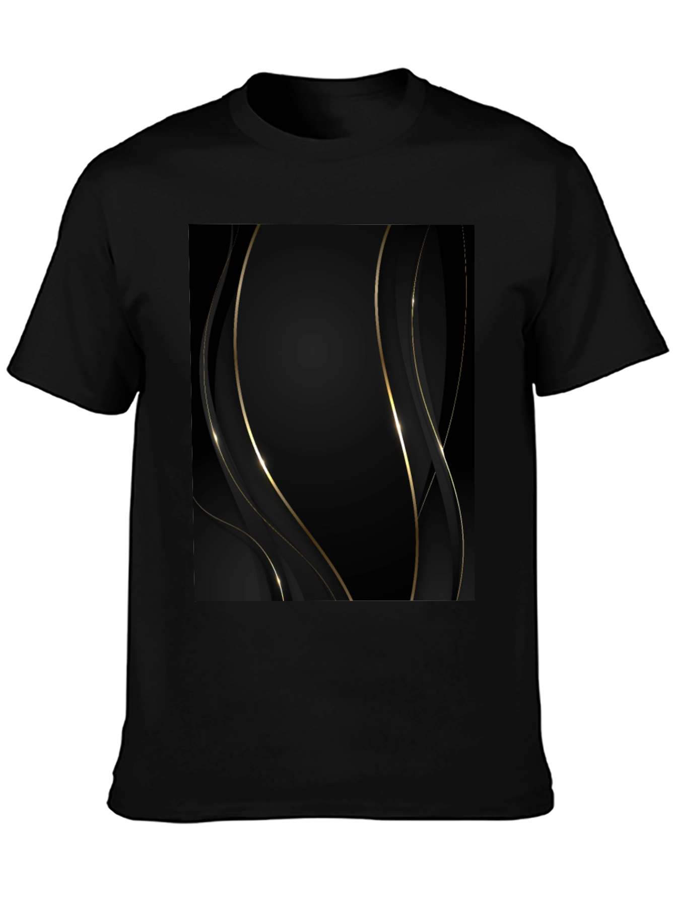 Elegant Black & Gold Abstract T-Shirt