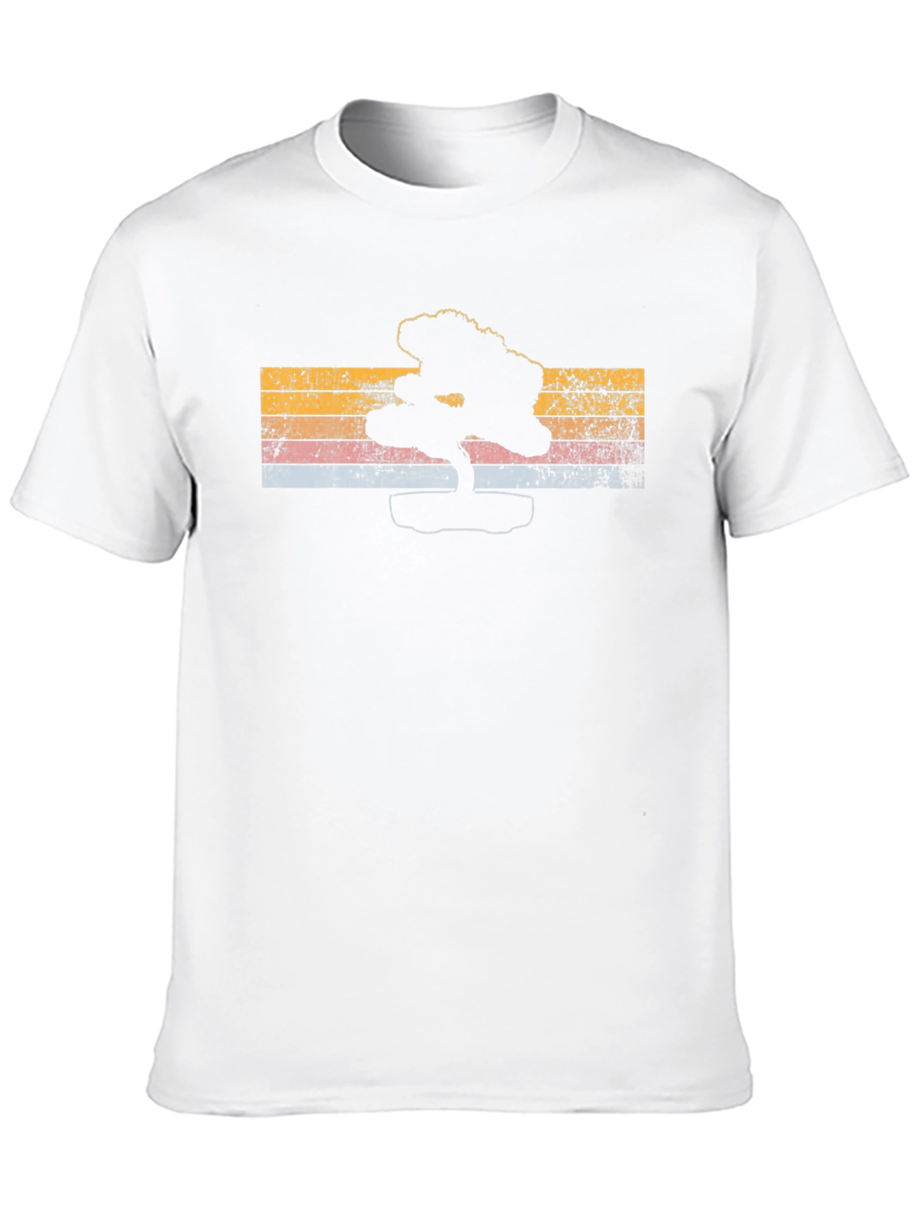 Retro Bonsai Tree Graphic Tee - Mens Black T-Shirt
