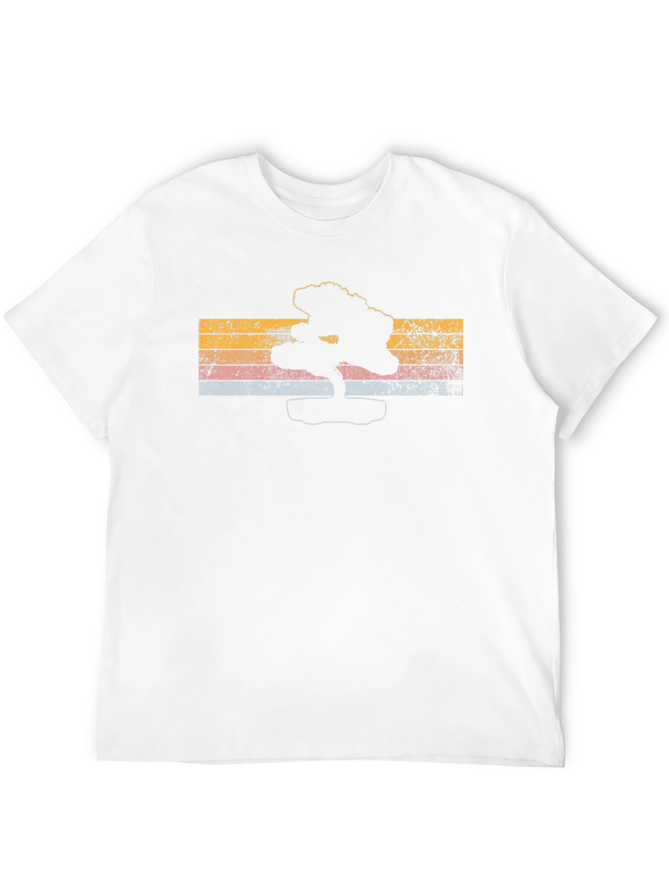 Retro Bonsai Tree Graphic Tee - Mens Black T-Shirt