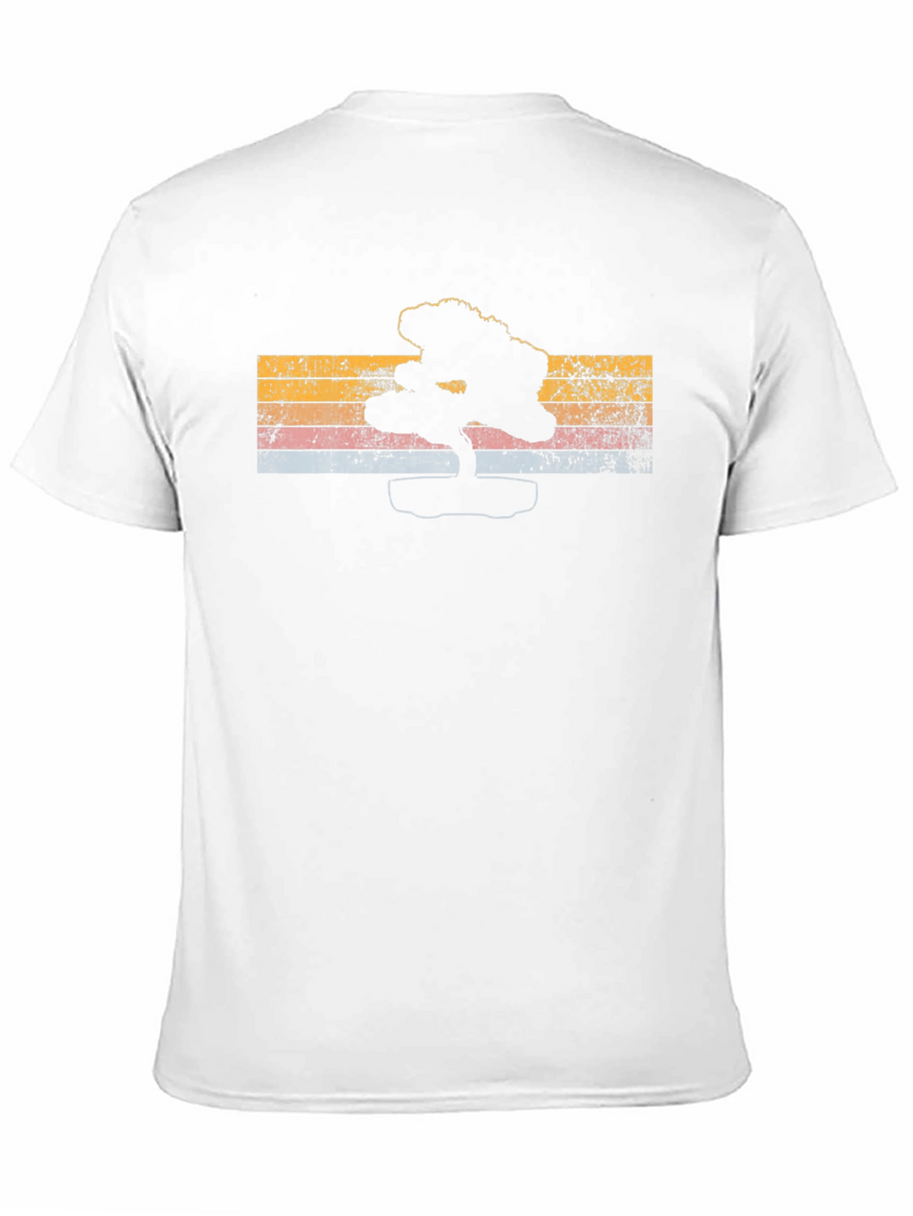 Retro Bonsai Tree Graphic Tee - Mens Black T-Shirt