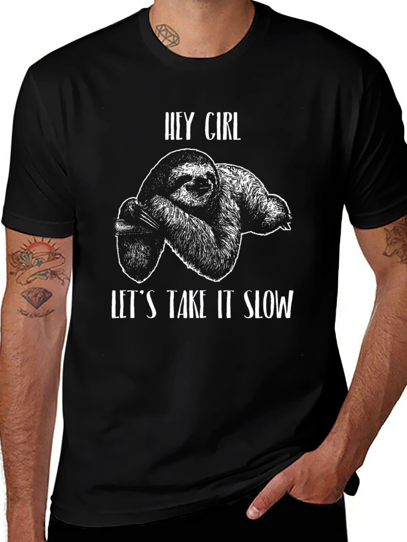 Hey Girl Sloth Graphic Tee - Take it Slow T-Shirt