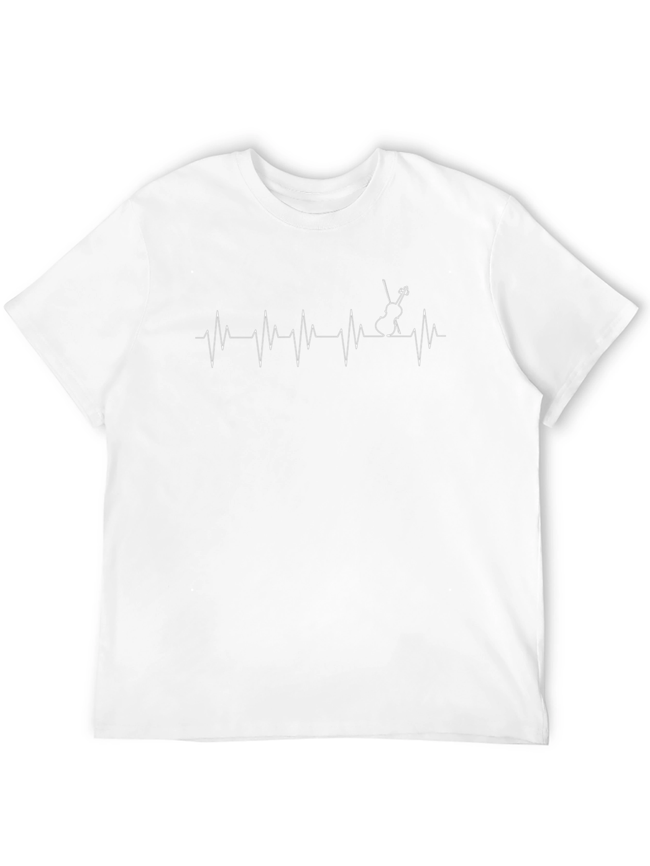 Violin Heartbeat Graphic T-Shirt - Black