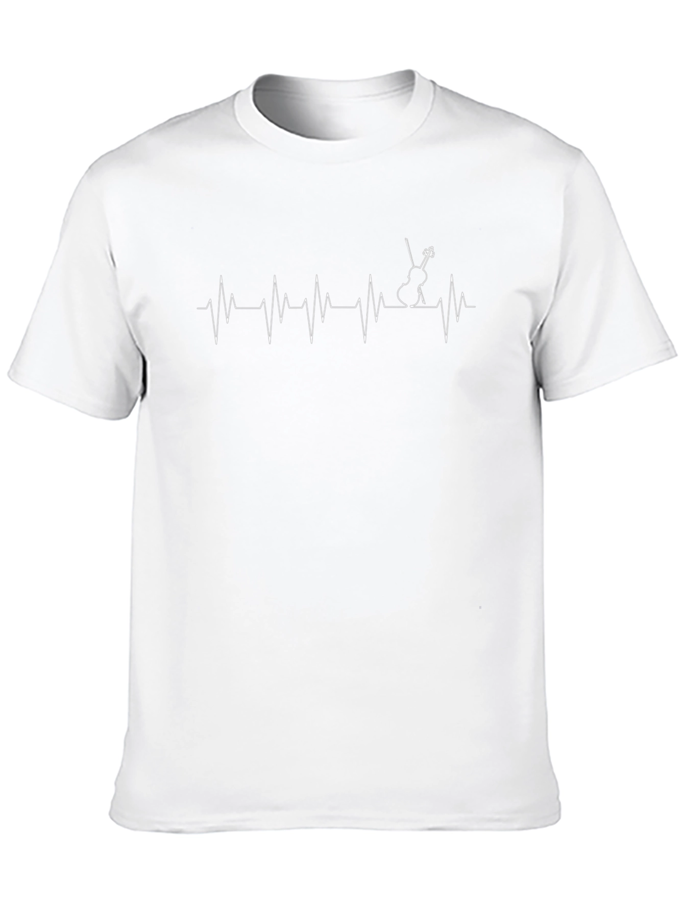 Violin Heartbeat Graphic T-Shirt - Black