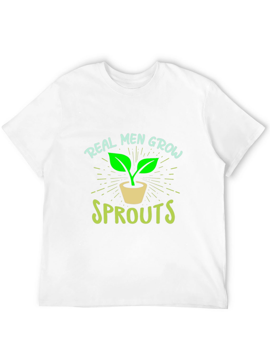 Real Men Grow Sprouts Graphic Tee - Black
