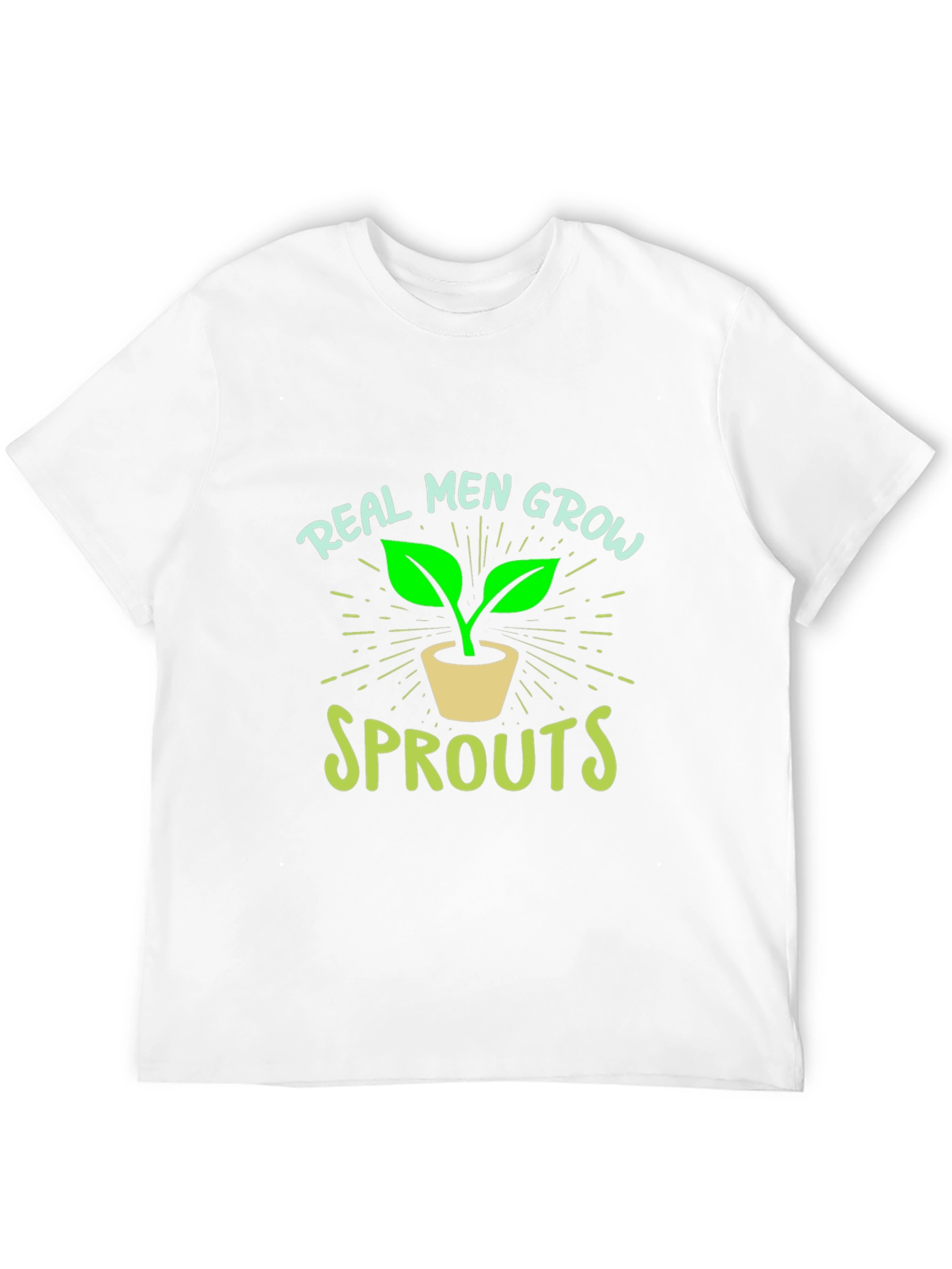 Real Men Grow Sprouts Graphic Tee - Black