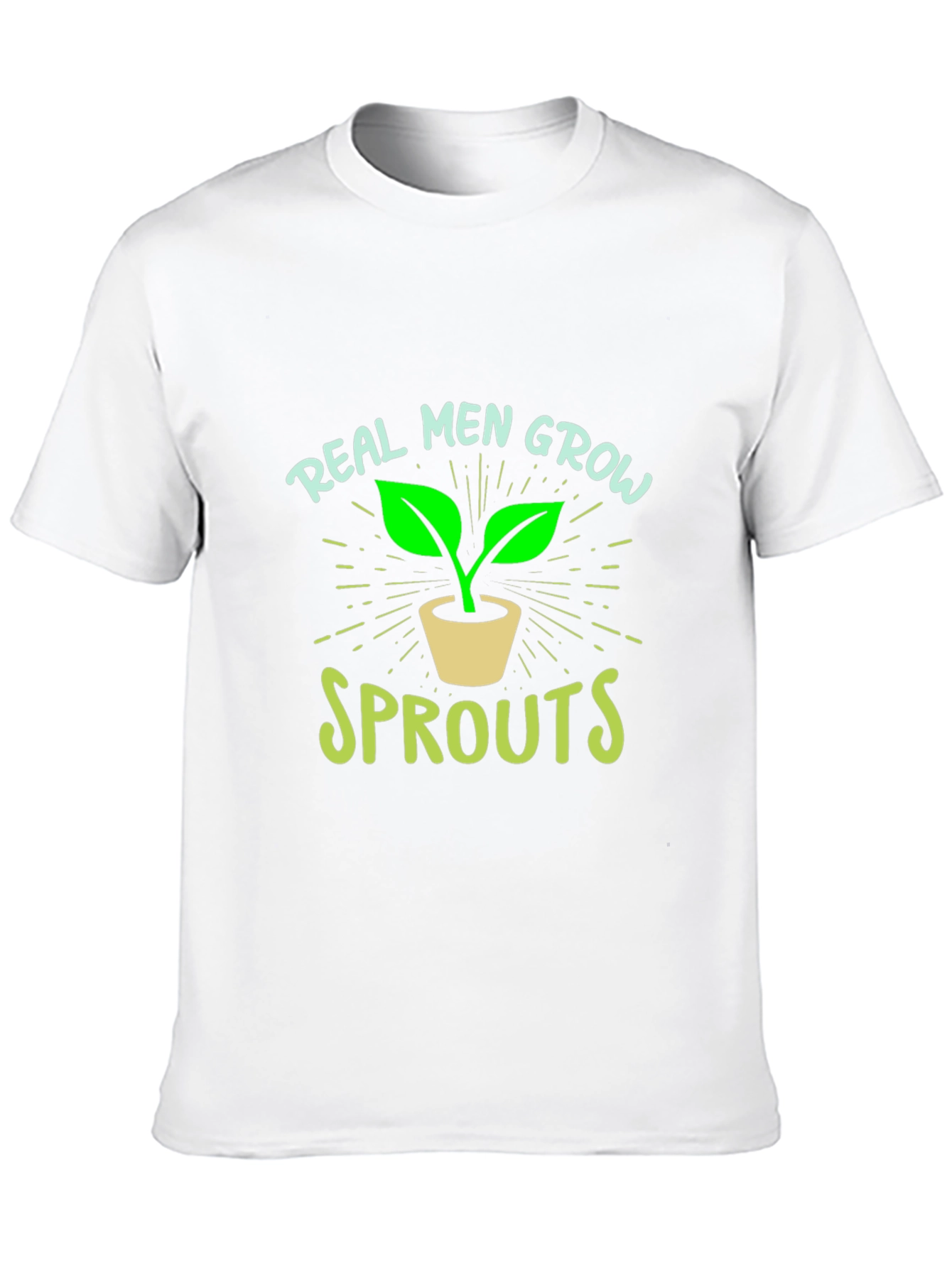 Real Men Grow Sprouts Graphic Tee - Black