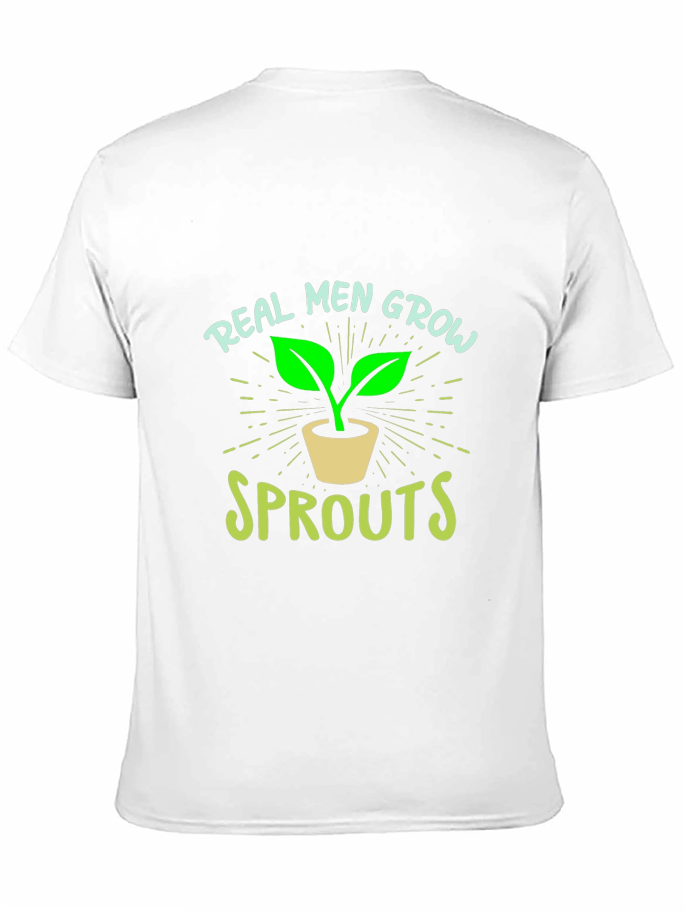 Real Men Grow Sprouts Graphic Tee - Black