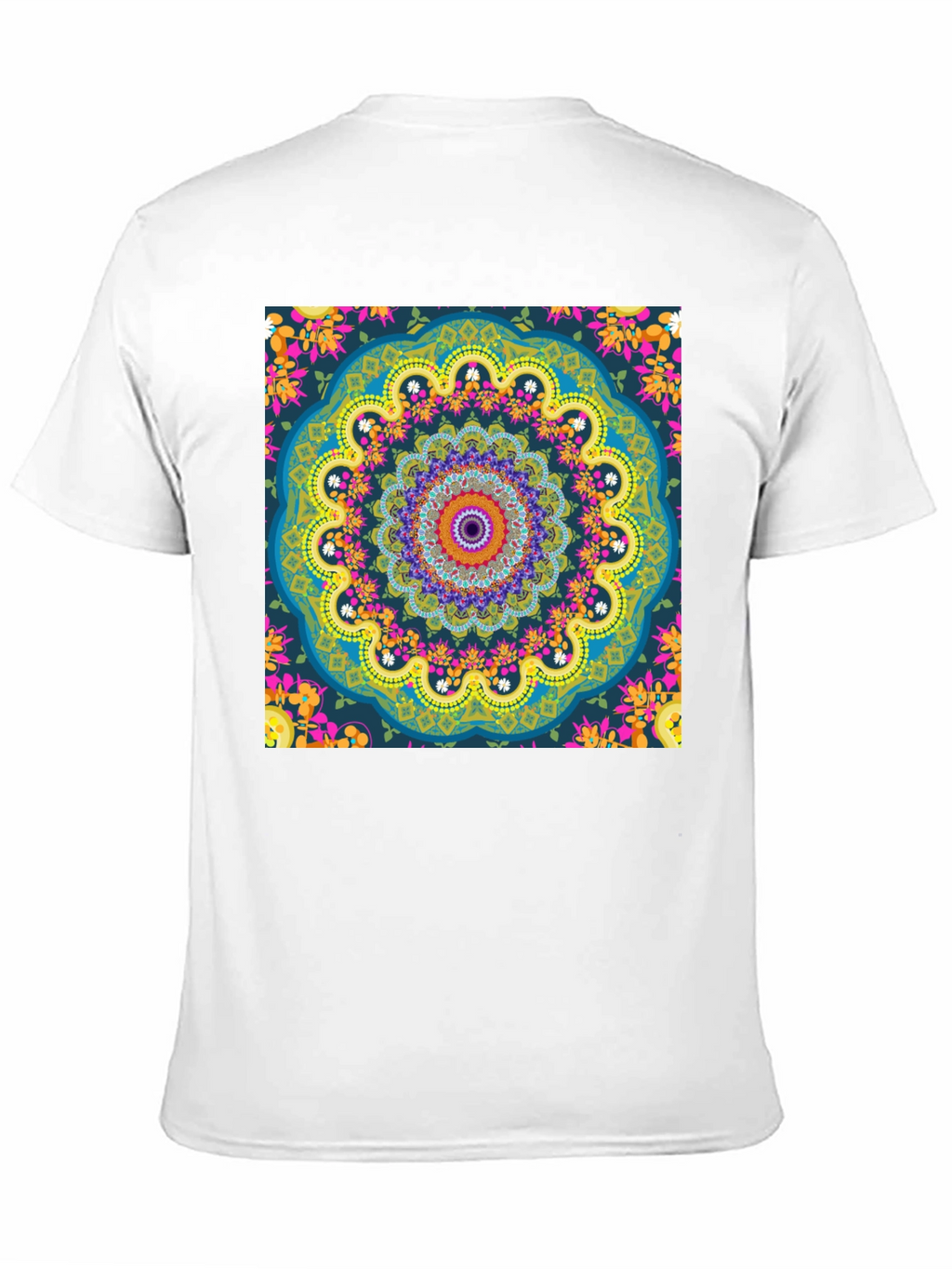 Mandala Print Mens Black T-Shirt