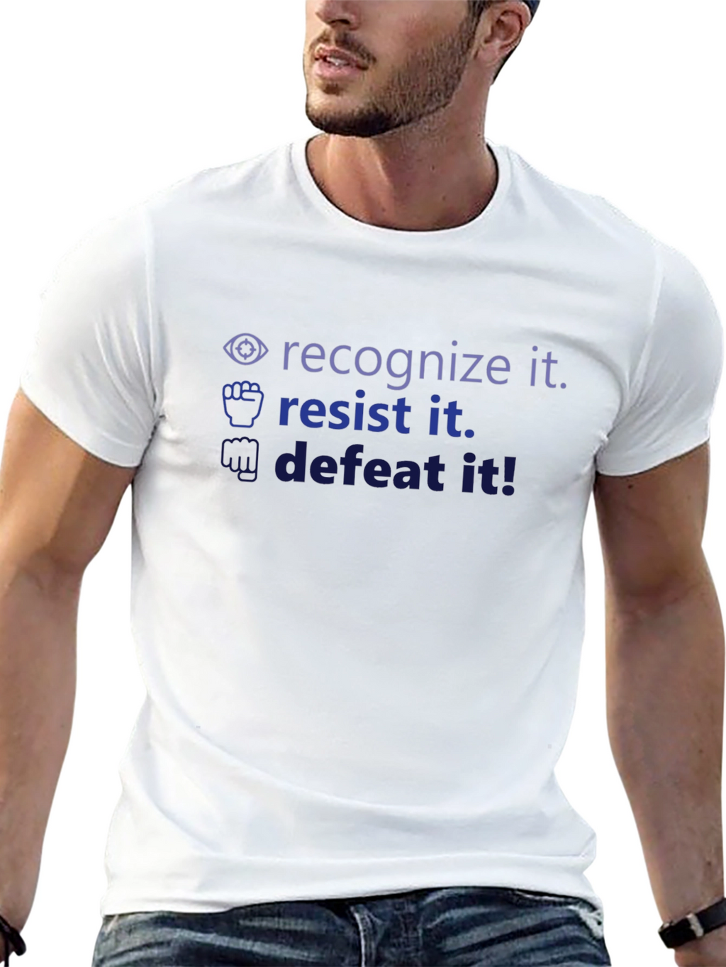 Recognize Resist Defeat It! Graphic Tee