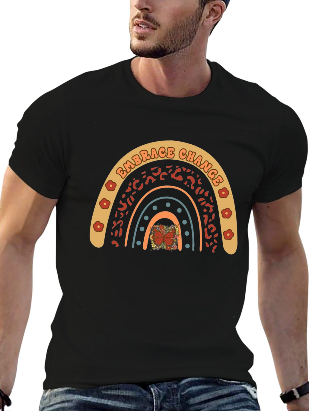 Embrace Change Rainbow Graphic T-Shirt