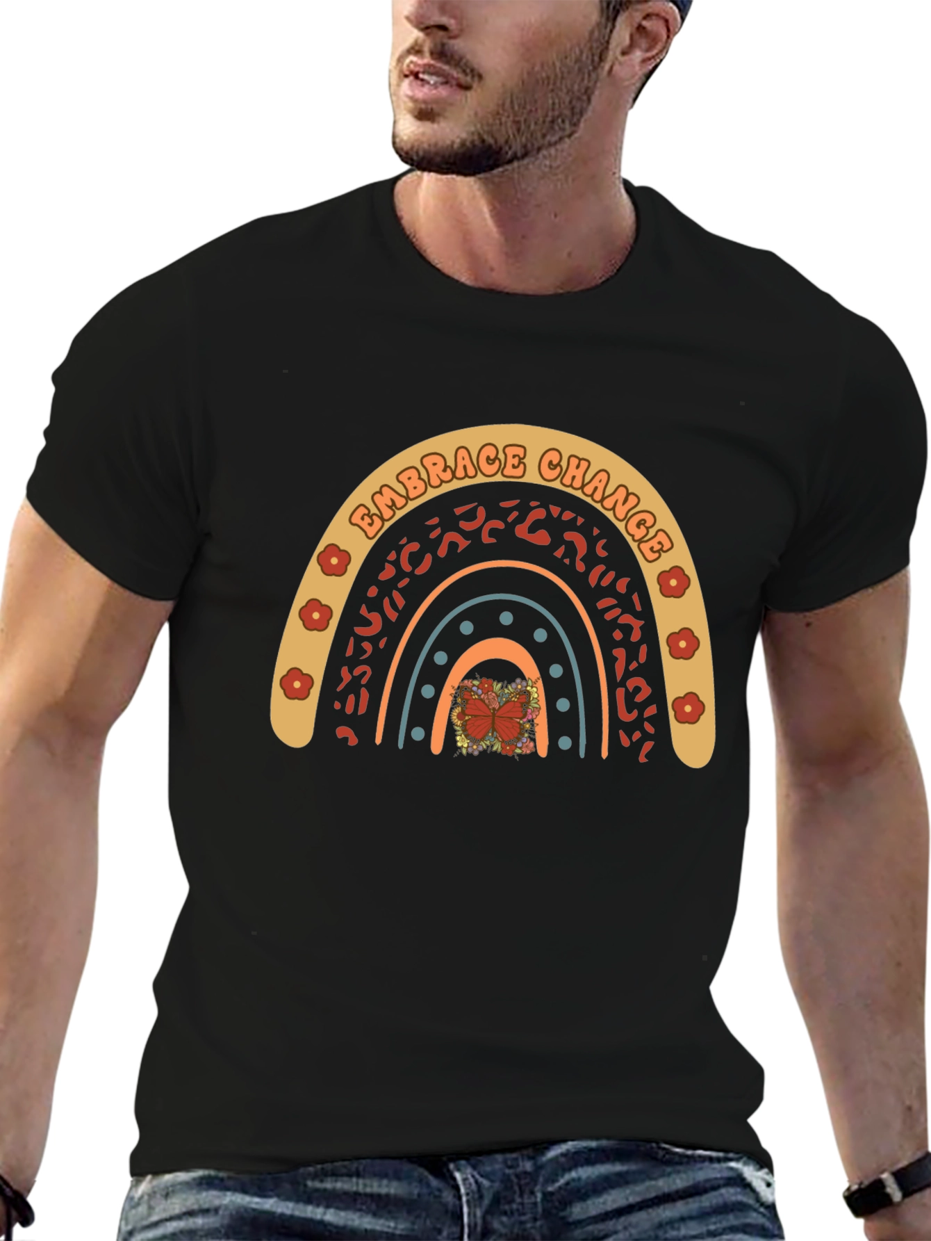 Embrace Change Rainbow Graphic T-Shirt