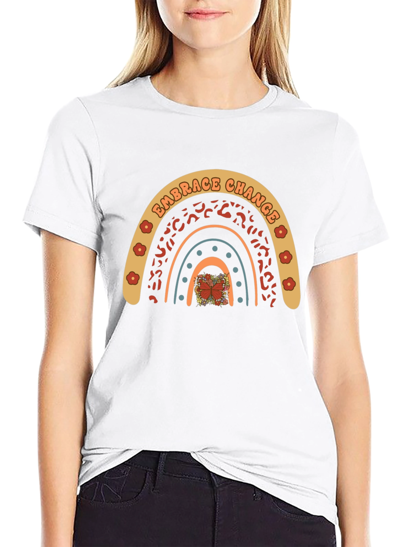 Embrace Change Rainbow Graphic T-Shirt