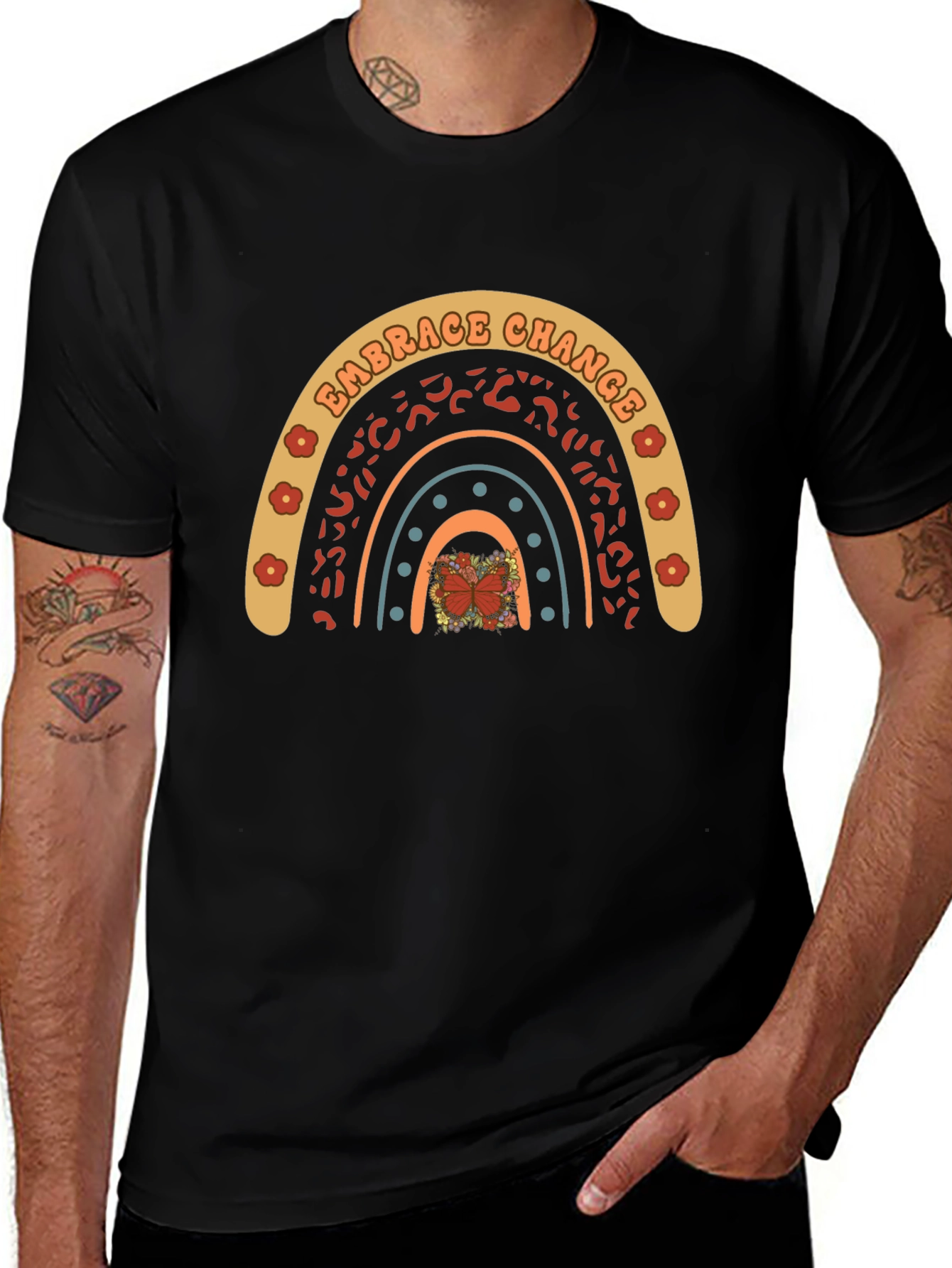 Embrace Change Rainbow Graphic T-Shirt