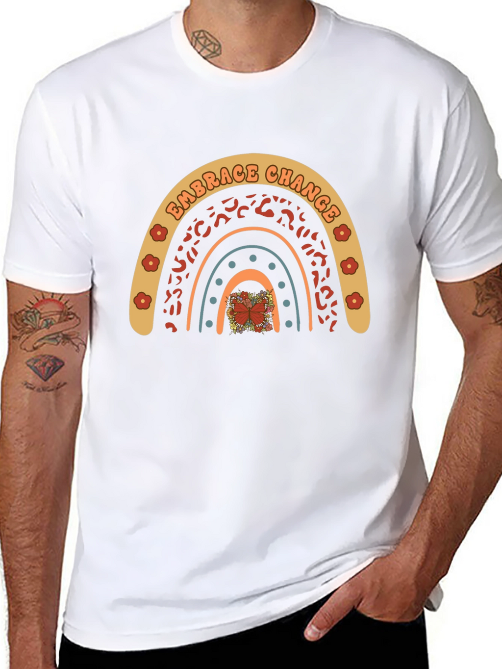 Embrace Change Rainbow Graphic T-Shirt