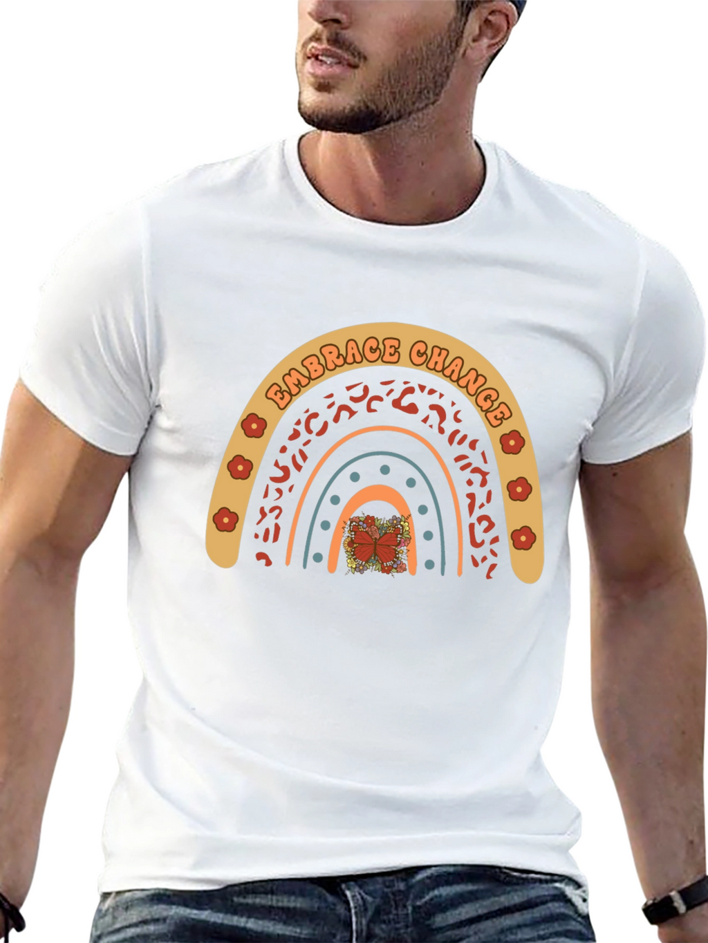 Embrace Change Rainbow Graphic T-Shirt