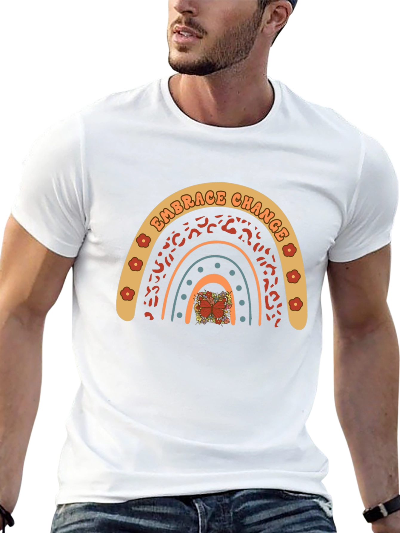 Embrace Change Rainbow Graphic T-Shirt