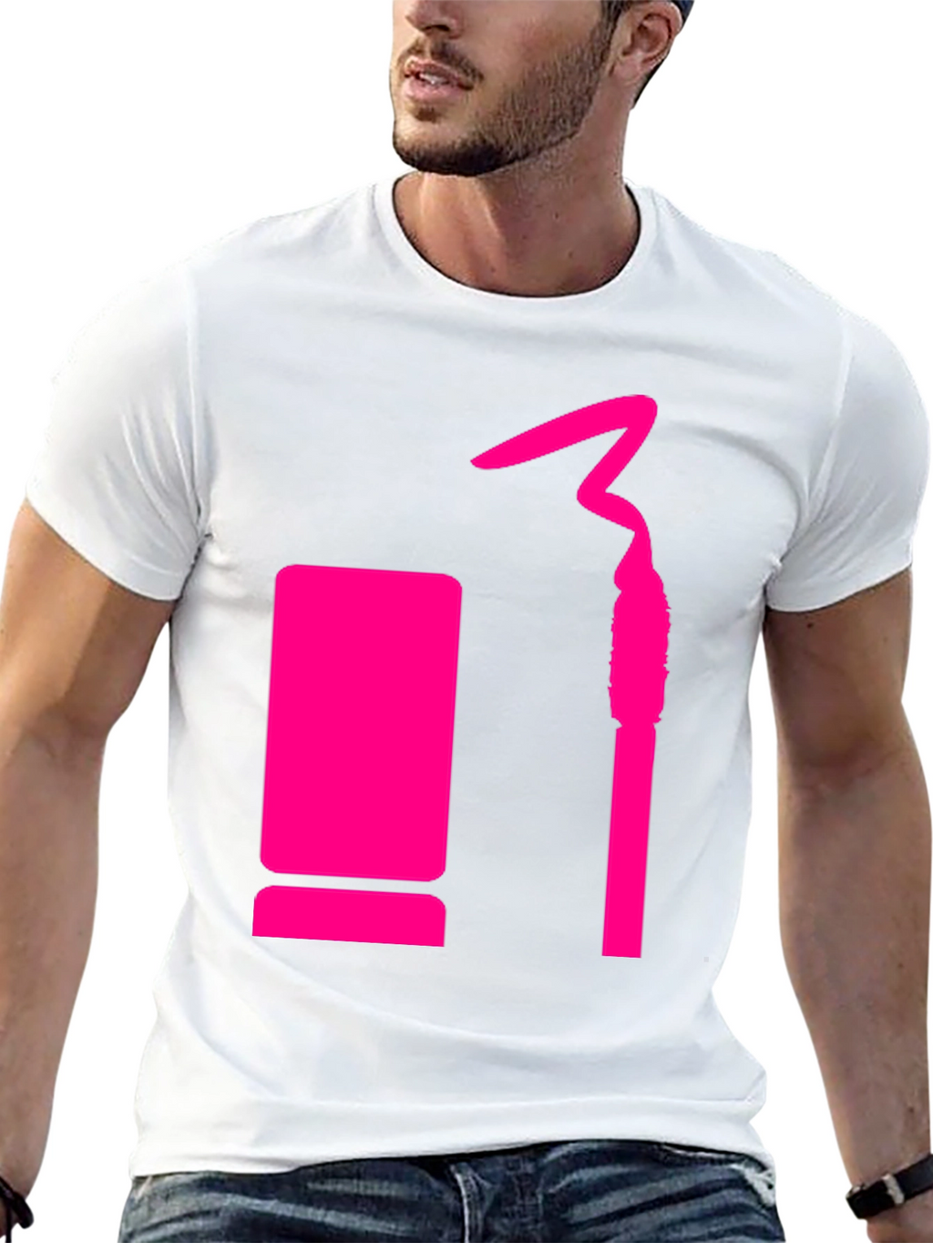 Trendy Black Tee with Pink Lipstick Design
