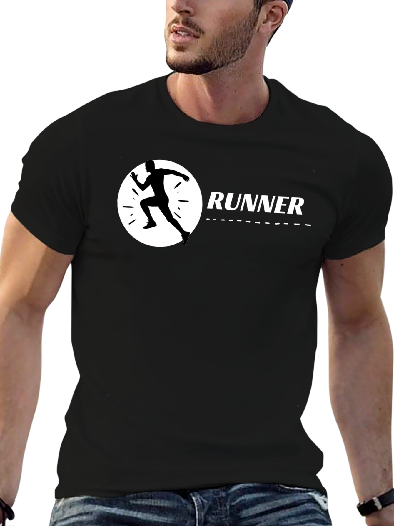 Runner Graphic Black T-Shirt