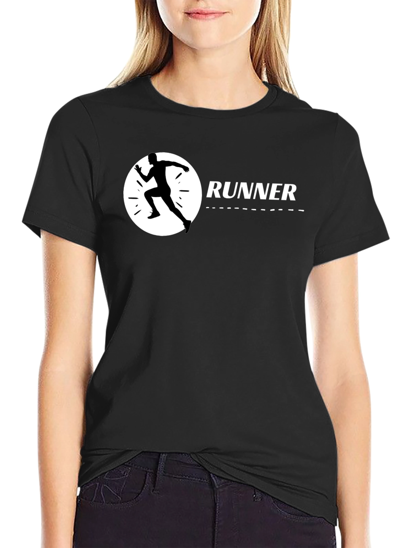 Runner Graphic Black T-Shirt