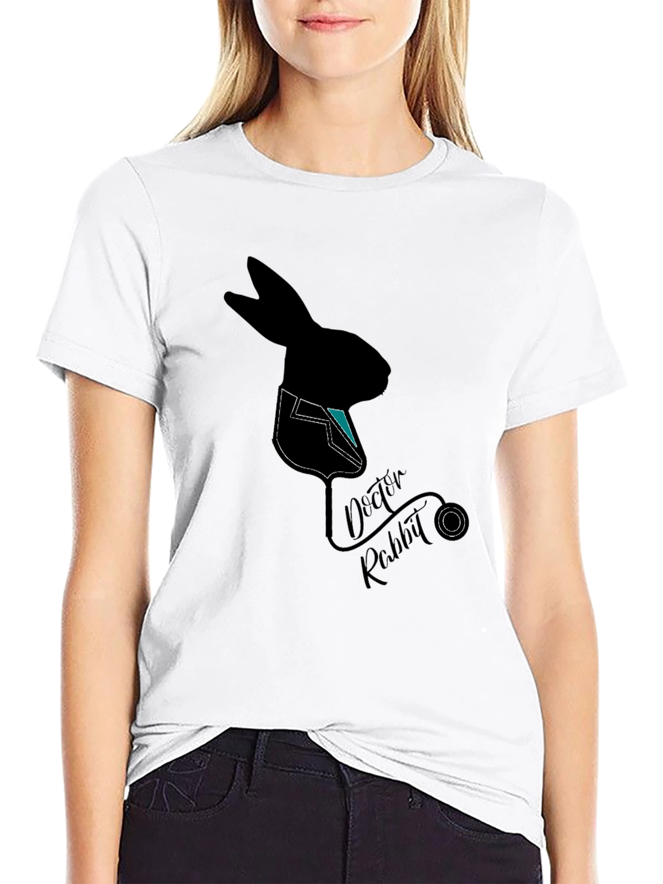 Doctor Rabbit Graphic T-Shirt - Black Cotton Tee