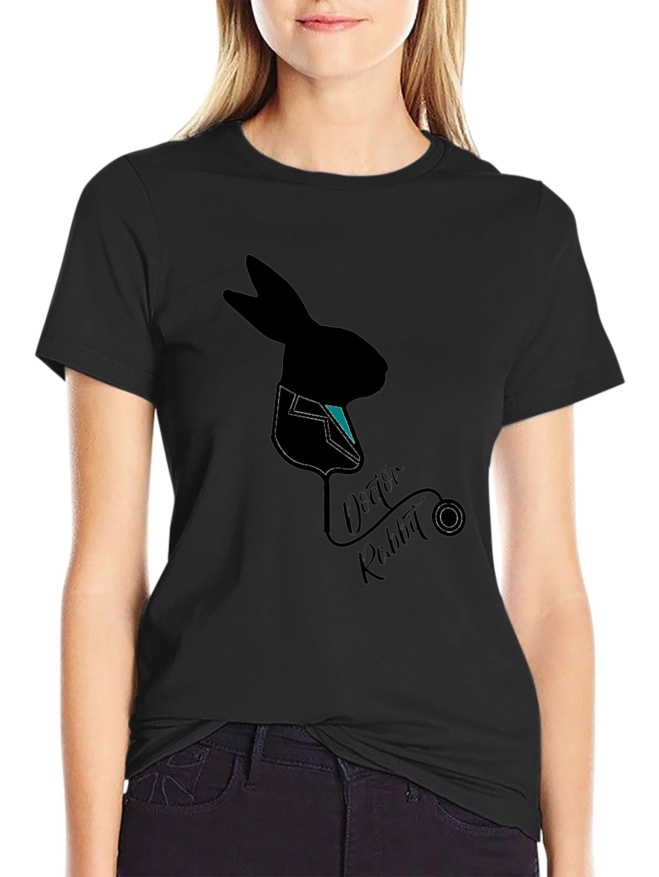 Doctor Rabbit Graphic T-Shirt - Black Cotton Tee