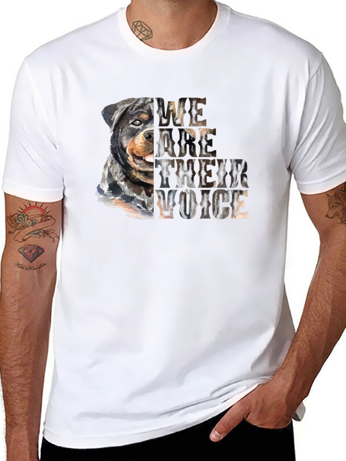 Rottweiler Dog Lover T-Shirt - We Are Their Voice