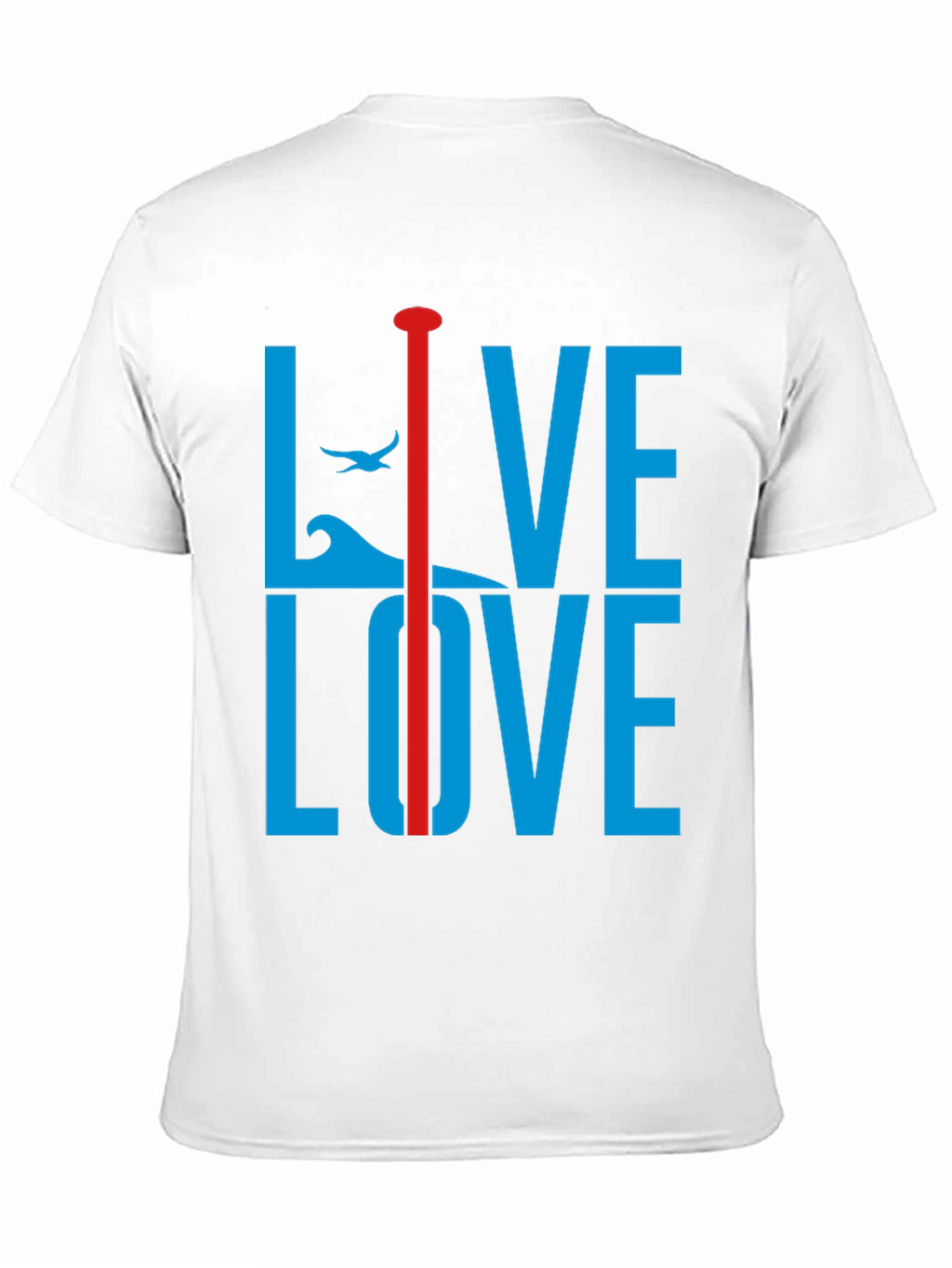 Live Love Graphic Tee - Blue and Red Design