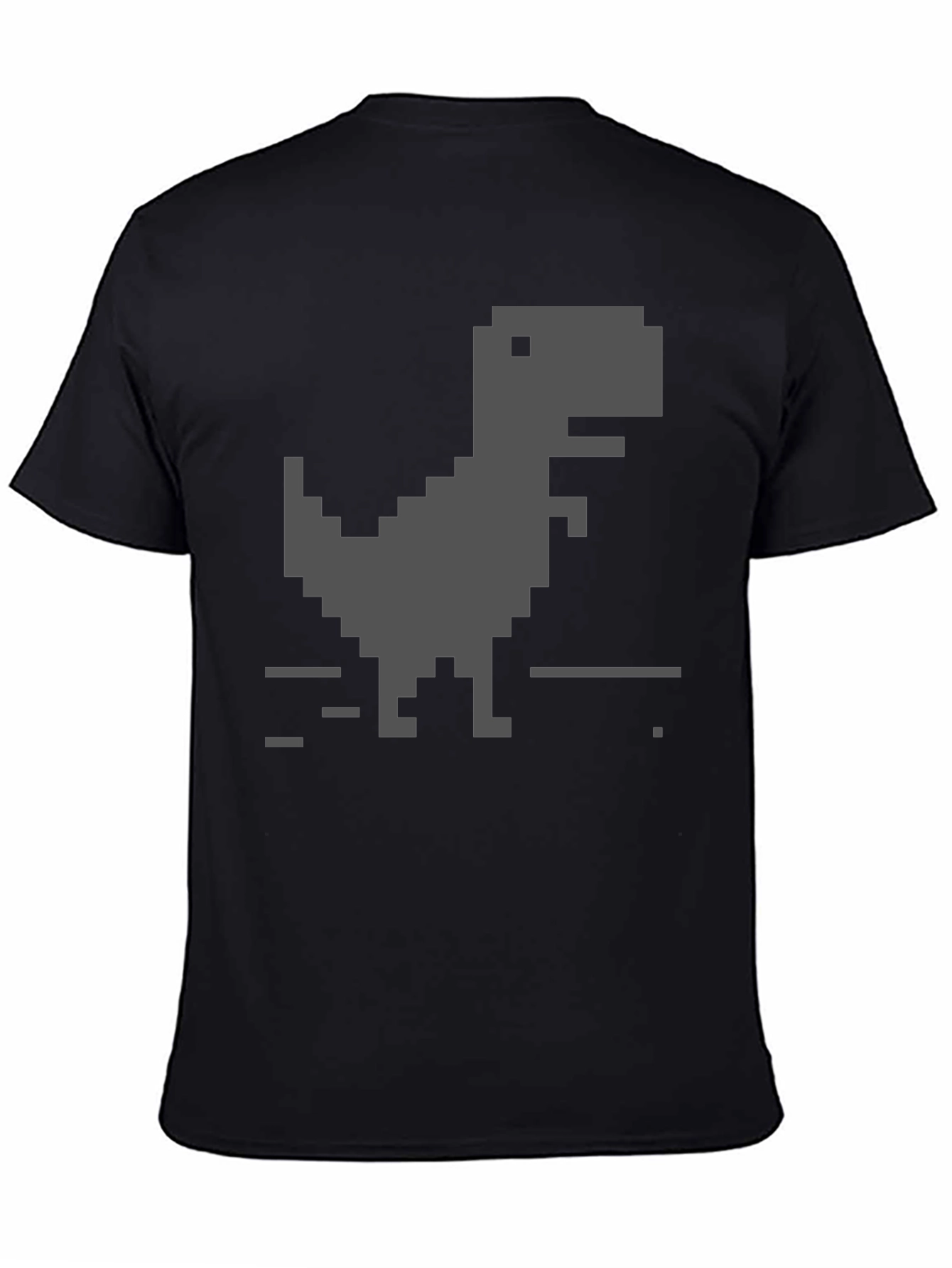 Pixel Dinosaur Black T-Shirt