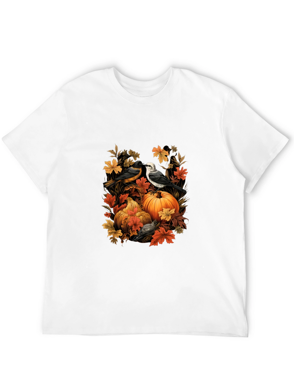 Autumn Birds & Pumpkins Graphic Tee