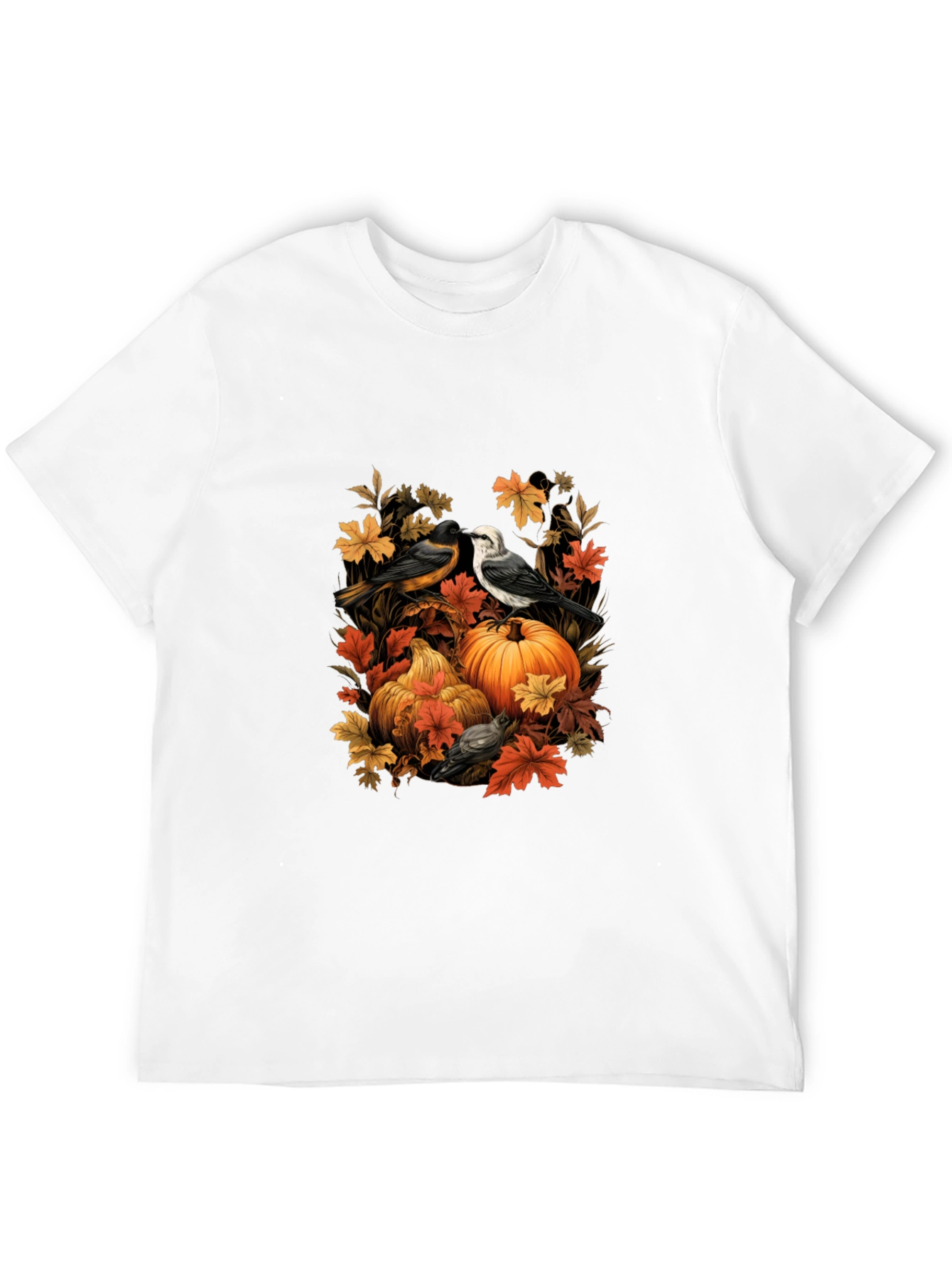 Autumn Birds & Pumpkins Graphic Tee